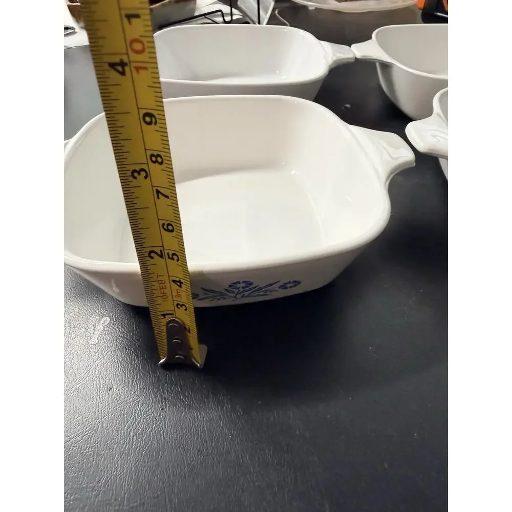 Vintage Corning Ware Cornflower Blue Casserole Dishes – 4 Individual Bakers